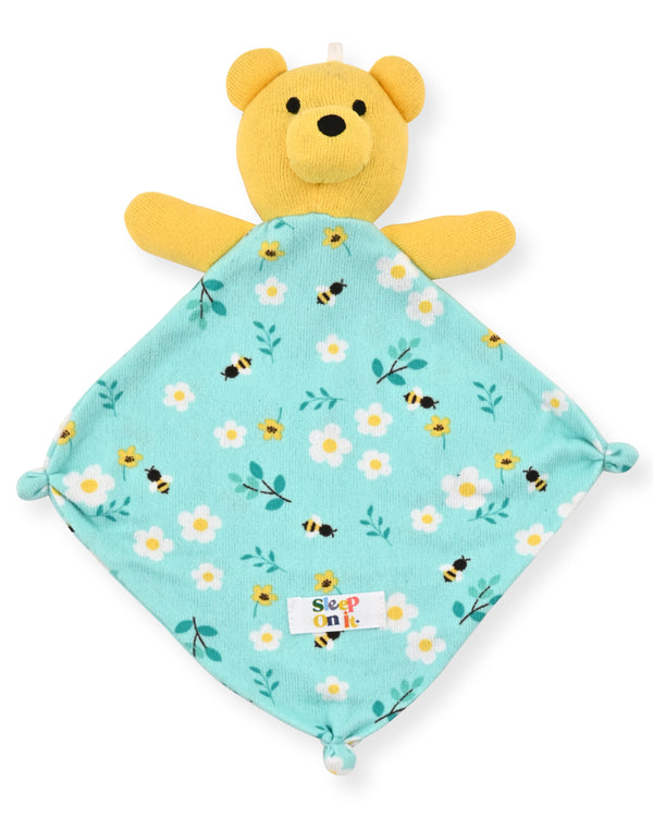 Girls Long Sleeve Super Soft Snuggle Jersey Zip-Up Coverall Pajama with Blankey Buddy- Floral, Blue. - Sleep On It Kids