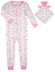 Girls Long Sleeve Super Soft Snuggle Jersey Zip-Up Coverall Pajama with Blankey Buddy- Animal Wonderland. - Sleep On It Kids