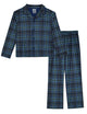 Sleep On It Boys Pajama 2-Piece Jersey Coat Sets - Green Plaid - Sleep On It Kids