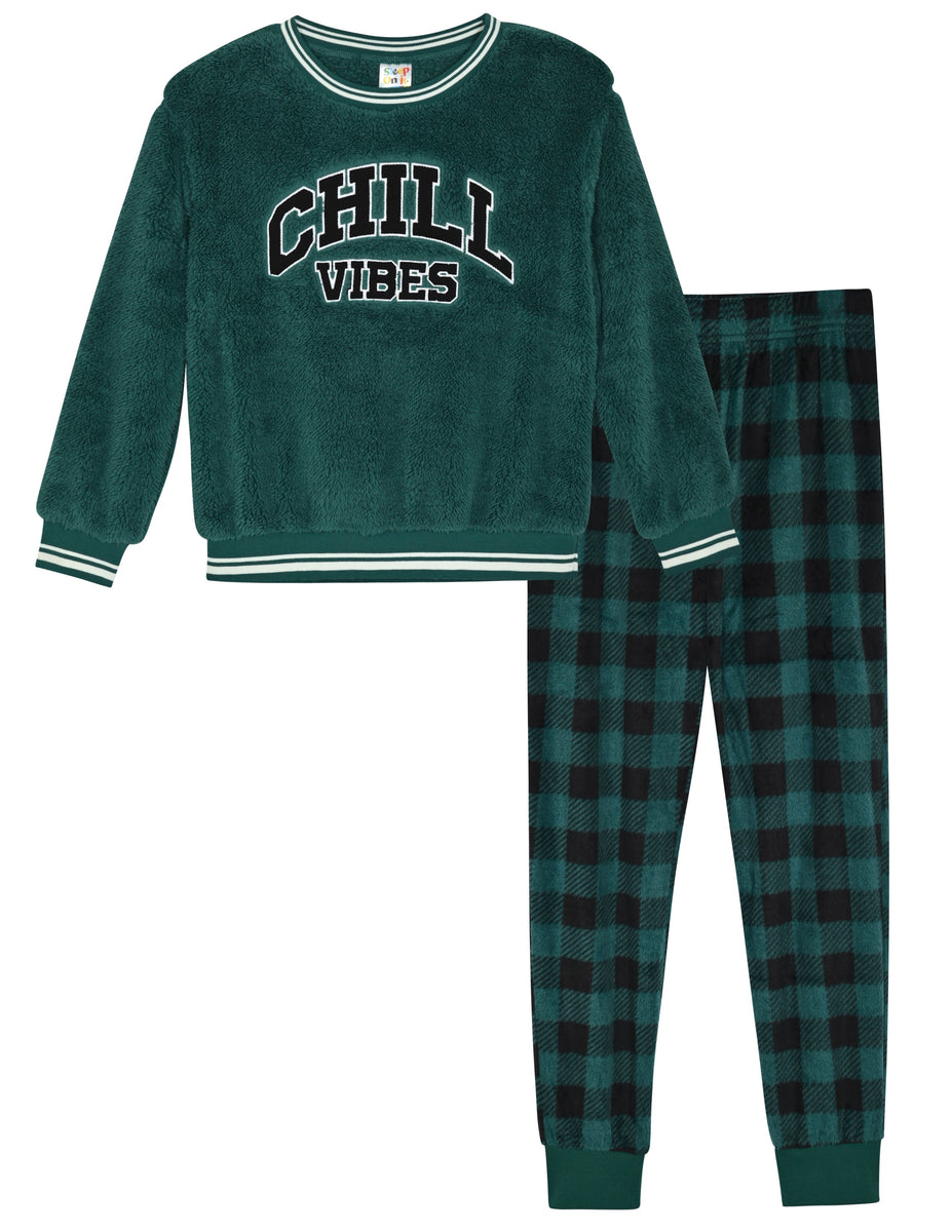 Sleep On It Boys 2-Piece Furry & Minky Fleece Pajama Sets
