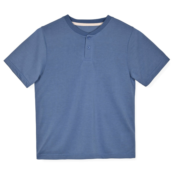 Boys 2-Piece Short-Sleeve Jersey Pajama Printed Shorts Set- Tropical. - Sleep On It Kids