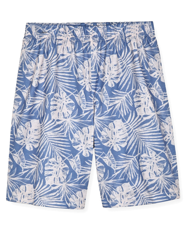 Boys 2-Piece Short-Sleeve Jersey Pajama Printed Shorts Set- Tropical. - Sleep On It Kids