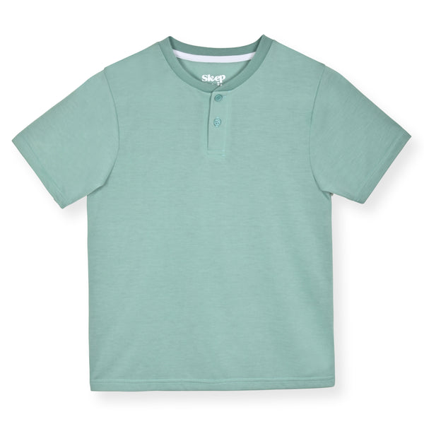 Boys 2-Piece Short-Sleeve Jersey Pajama Printed Shorts Set- Plaid. - Sleep On It Kids