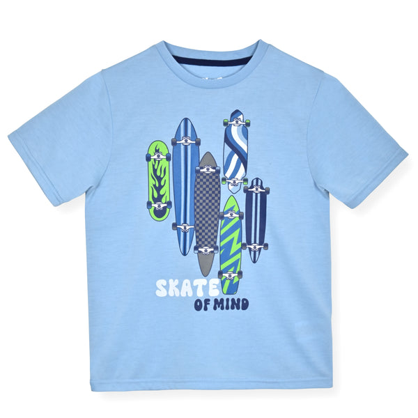 Boys 2-Piece Short-Sleeve Jersey Pajama Shorts Set - Skate of Mind. - Sleep On It Kids