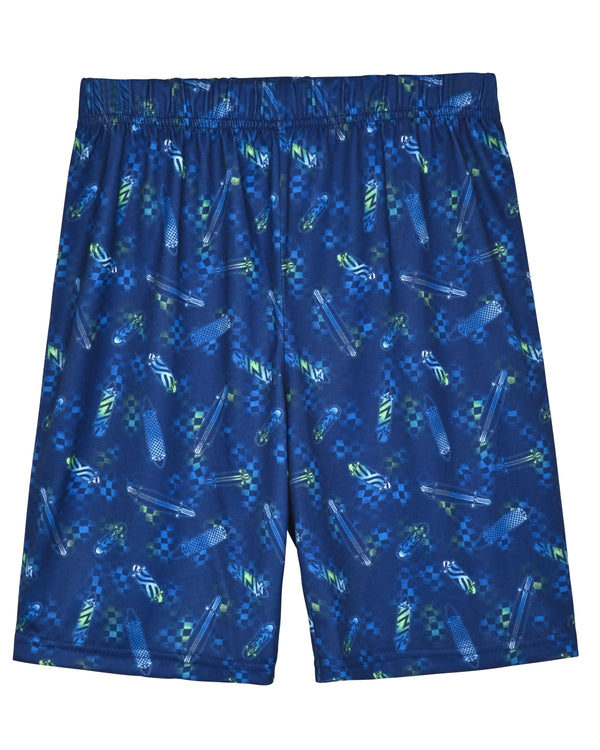 Boys 2-Piece Short-Sleeve Jersey Pajama Shorts Set - Skate of Mind. - Sleep On It Kids