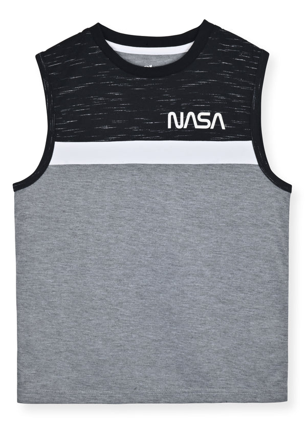 Boys 2-Piece Muscle-Tank Jersey Pajama Shorts Set – NASA. - Sleep On It Kids