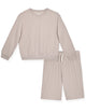 Boys 2-Piece Long-Sleeve Soft Textured Knit Pajama Shorts Set. - Sleep On It Kids