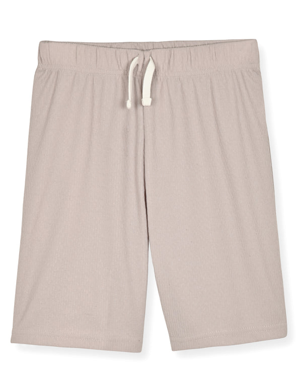 Boys 2-Piece Long-Sleeve Soft Textured Knit Pajama Shorts Set. - Sleep On It Kids