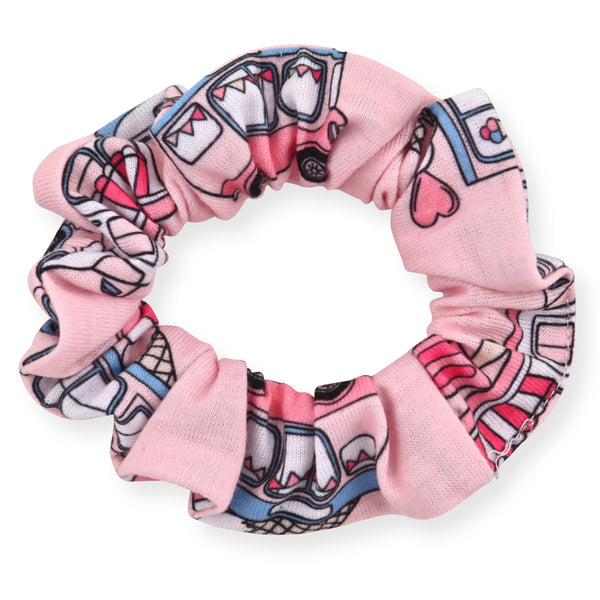 Girls 2-Piece Sleeveless Tank-Top Jersey Pajama Shorts Set with Hair Scrunchie- Icecream Truck. - Sleep On It Kids