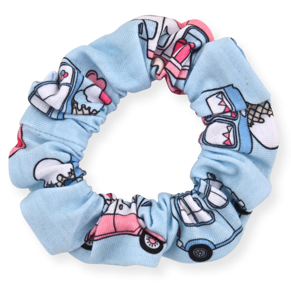 Girls 2-Piece Sleeveless Tank-Top Jersey Pajama Shorts Set with Hair Scrunchie- Chill Mode. - Sleep On It Kids