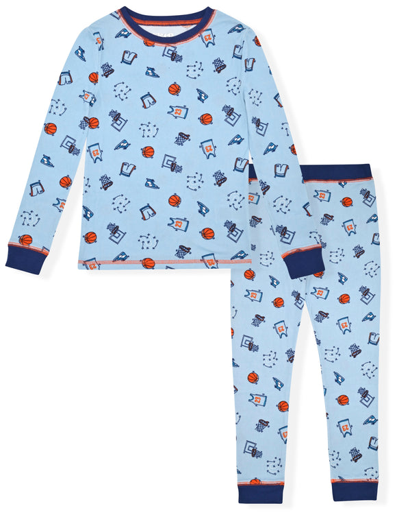 Sleep On It Boys 2-Piece Super Soft Jersey Long Sleeve Snug-Fit Pajama Set - Super Sports - Sleep On It Kids
