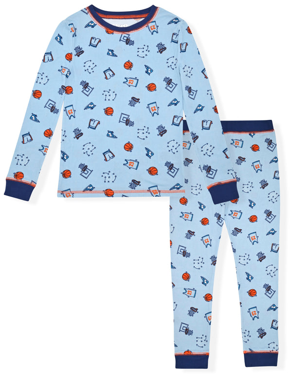 Sleep On It Boys 2-Piece Super Soft Jersey Long Sleeve Snug-Fit Pajama Set - Super Sports - Sleep On It Kids