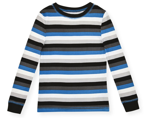 Sleep On It Boys 2-Piece Super Soft Jersey Long Sleeve Snug-Fit Pajama Set - Super Stripe - Sleep On It Kids