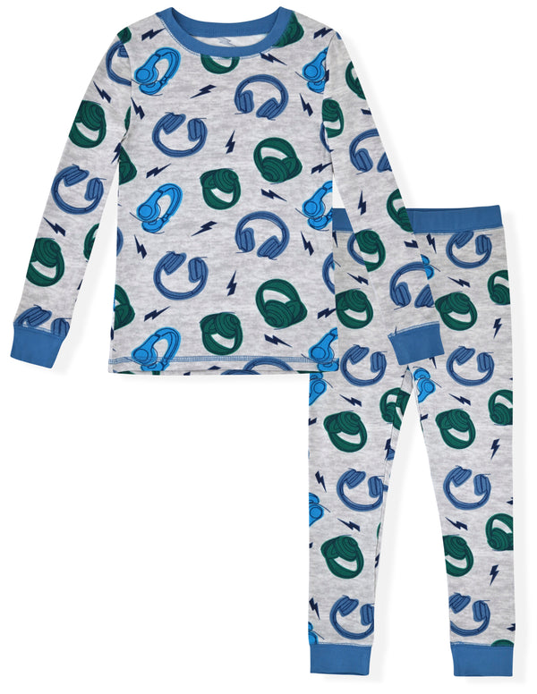 Sleep On It Boys 2-Piece Super Soft Jersey Long Sleeve Snug-Fit Pajama Set - Music - Sleep On It Kids