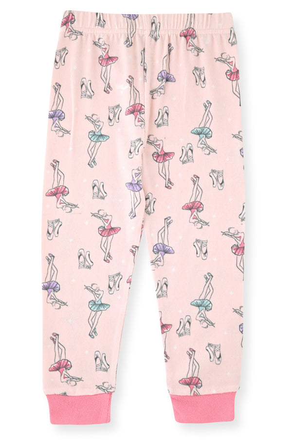 Sleep On It Infant & Toddler Girls 2-Piece Super Soft Jersey Snug-Fit Pajama Set with Matching Socks - Ballet - Sleep On It Kids