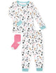 Sleep On It Infant & Toddler Girls 2-Piece Super Soft Jersey Snug-Fit Pajama Set with Matching Socks - Paris - Sleep On It Kids