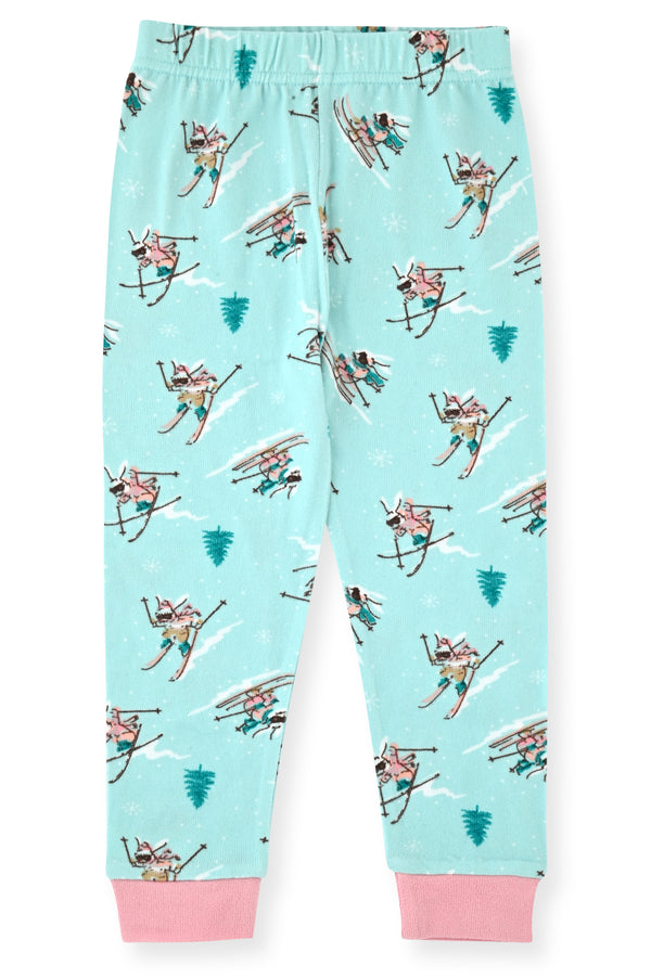 Sleep On It Infant & Toddler Girls 2-Piece Super Soft Jersey Snug-Fit Pajama Set with Matching Socks - Apres Ski - Sleep On It Kids