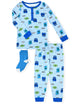 Sleep On It Infant & Toddler Boys 2-Piece Super Soft Jersey Snug-Fit Pajama Set with Matching Socks - Monsters - Sleep On It Kids