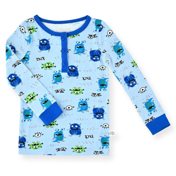 Sleep On It Infant & Toddler Boys 2-Piece Super Soft Jersey Snug-Fit Pajama Set with Matching Socks - Monsters - Sleep On It Kids