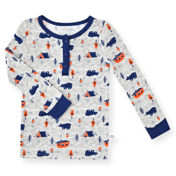 Sleep On It Infant & Toddler Boys 2-Piece Super Soft Jersey Snug-Fit Pajama Set with Matching Socks - Outdoors - Sleep On It Kids