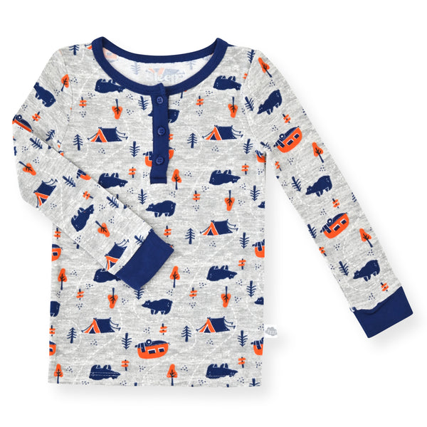 Sleep On It Infant & Toddler Boys 2-Piece Super Soft Jersey Snug-Fit Pajama Set with Matching Socks - Outdoors - Sleep On It Kids