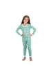 Girls 2-Piece Super Soft Jersey Snug-Fit Pajama Set- Floral, Turquoise & White Pajama Set for Toddlers and Girls - Sleep On It Kids