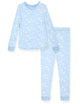 Girls 2-Piece Super Soft Jersey Snug-Fit Pajama Set- Stars, Light Blue Pajama Set for Toddlers and Girls - Sleep On It Kids