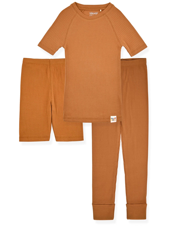 100% Organic Cotton Rib Knit Snug-Fit 6-Piece Pajama Sets for Boys & Girls. - Sleep On It Kids