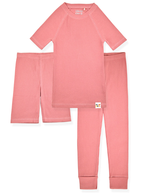100% Organic Cotton Rib Knit Snug-Fit 6-Piece Pajama Sets for Boys & Girls. - Sleep On It Kids