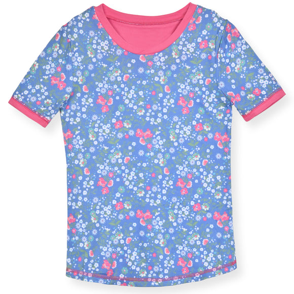 Girls 2-Piece Super Soft Jersey Snug Fit Pajama Set- Delicate Florals. - Sleep On It Kids