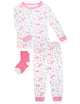 Infant Girls 2-piece Super Soft Jersey Snug-Fit Pajama Set with Socks- Magical Animals - Sleep On It Kids