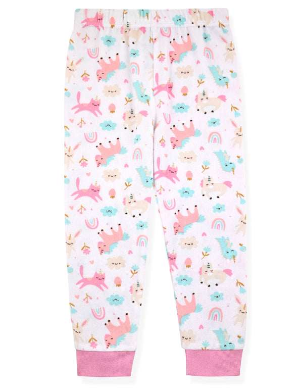 Infant Girls 2-piece Super Soft Jersey Snug-Fit Pajama Set with Socks- Magical Animals - Sleep On It Kids