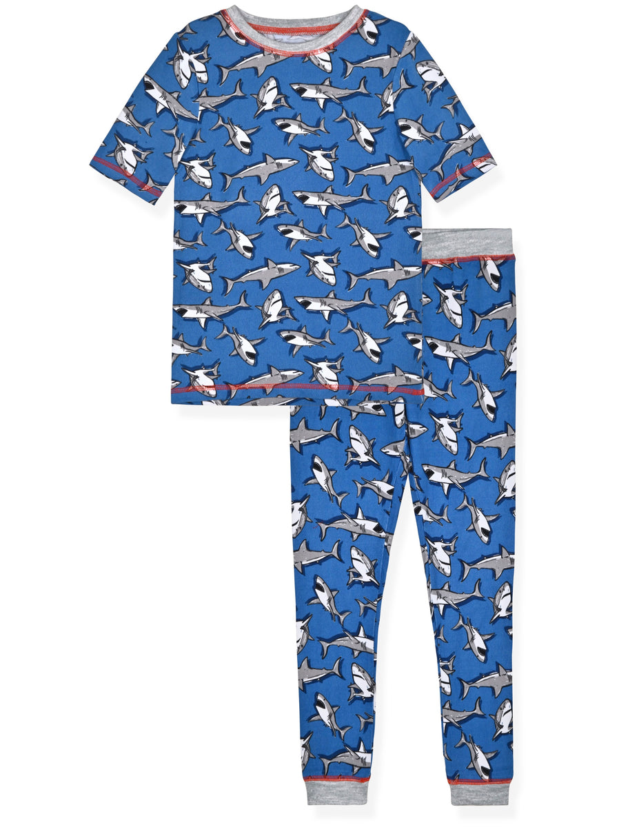 Hatley Cotton Pajama Set - Glow Sharks main image 1