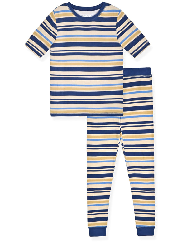 Boys 2- Piece Super Soft Jersey Snug Fit Pajama Set- Stripes. - Sleep On It Kids
