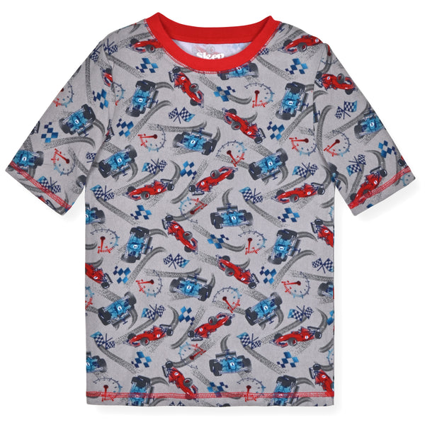 Boys 2- Piece Super Soft Jersey Snug Fit Pajama Set- Racer. - Sleep On It Kids