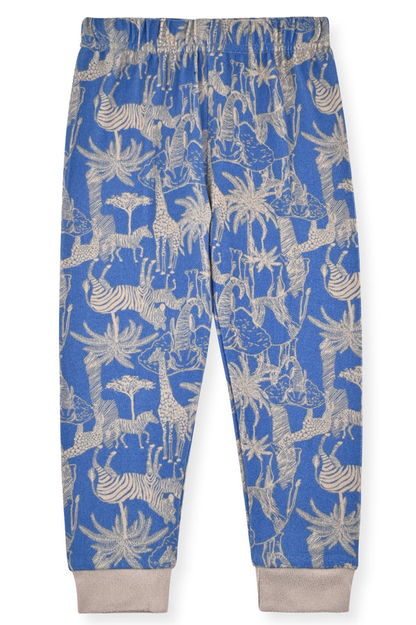 Boys 2-Piece Super Soft Jersey Snug-Fit Pajama Set with Socks- Jungle Safari. - Sleep On It Kids