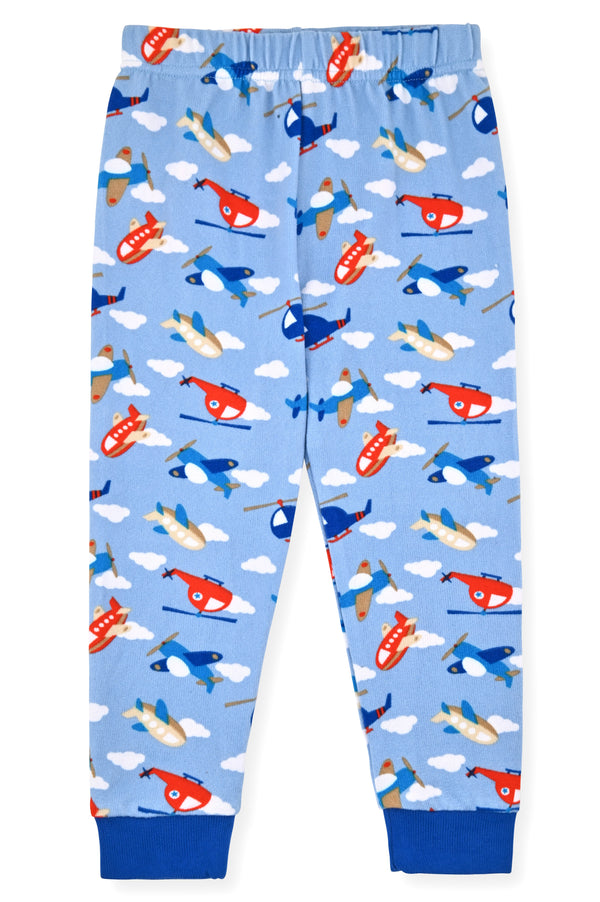Boys 2-Piece Super Soft Jersey Snug-Fit Pajama Set with Socks - Sky Adventure. - Sleep On It Kids