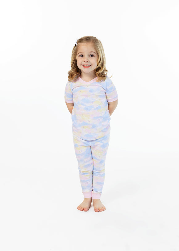 Girls Soft Clouds Snug Fit 2-Piece Pajama Sleep Set - Sleep On It Kids