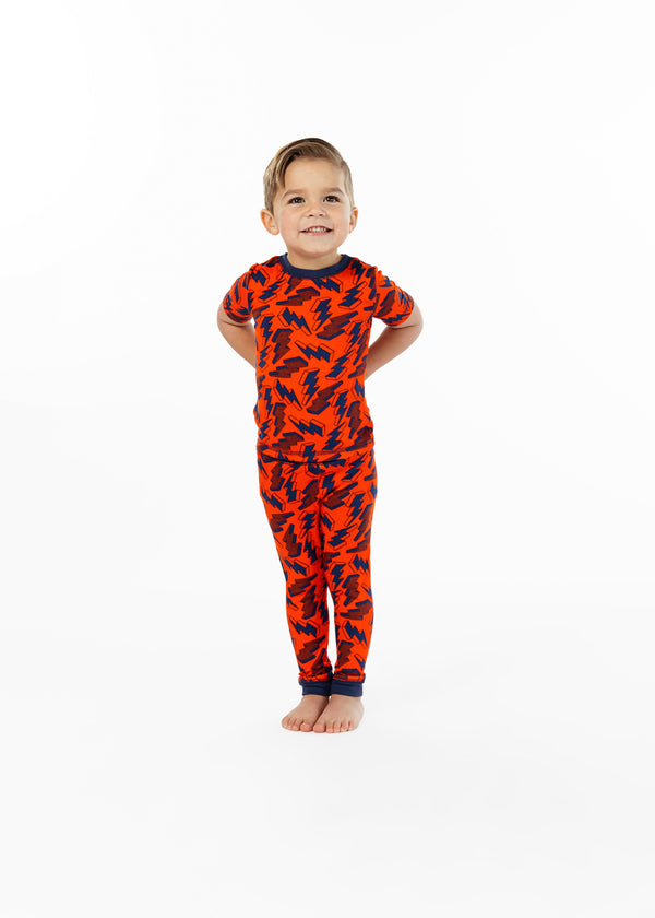 Boys Lightning Bolt Super Soft Snug Fit 2-Piece Pajama Sleep Set - Sleep On It Kids