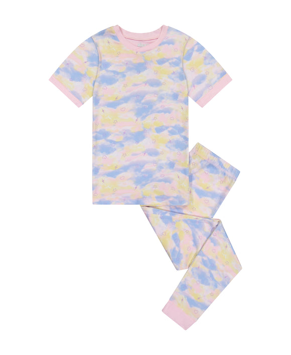 Girls Soft Clouds Snug Fit 2-Piece Pajama Sleep Set - Sleep On It Kids