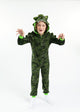 Boys Camo Dino Zip-Up Hooded Sleeper Pajama with Built Up 3D Character Hood - Sleep On It Kids