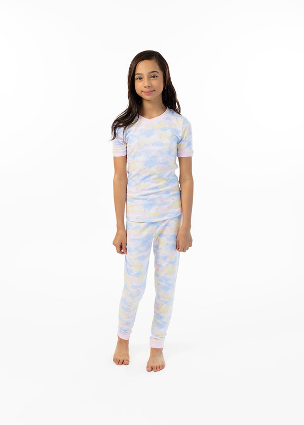 Girls Soft Clouds Snug Fit 2-Piece Pajama Sleep Set - Sleep On It Kids