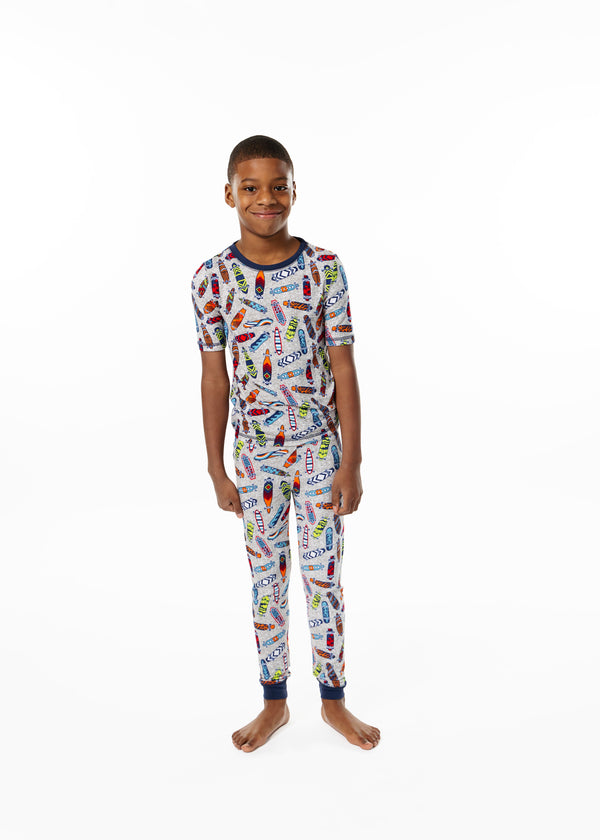 Boys Skater Super Soft Snug Fit 2-Piece Pajama Sleep Set - Sleep On It Kids