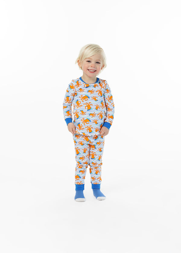Infant/Toddler Boys Sea Ya! Octopus Snug Fit 2-Piece Pajama Sleep Set With Matching Socks - Sleep On It Kids