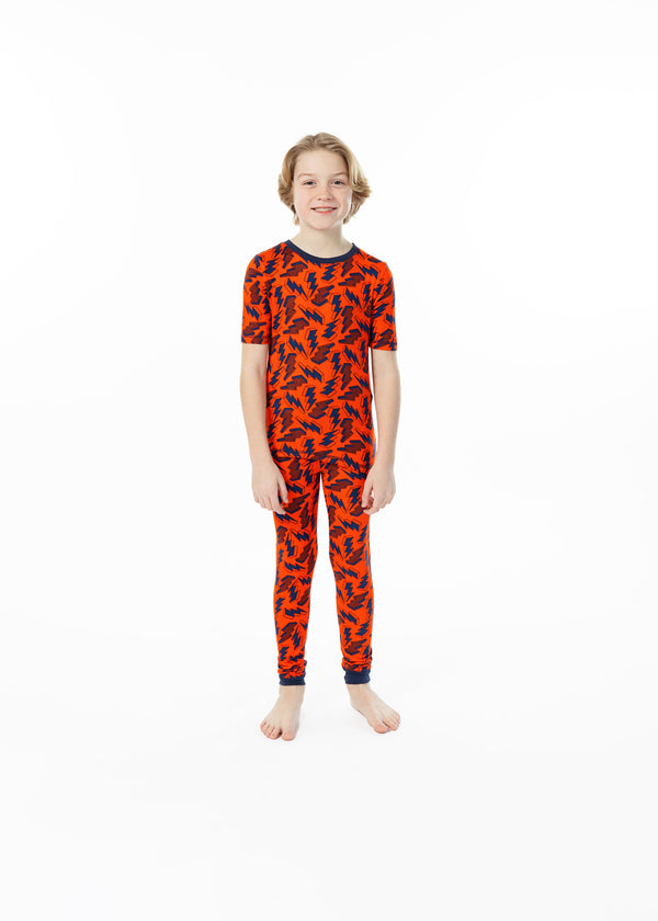 Boys Lightning Bolt Super Soft Snug Fit 2-Piece Pajama Sleep Set - Sleep On It Kids