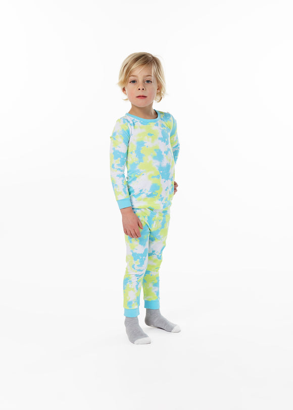 Infant/Toddler Boys Tie-Dye Snug Fit 2-Piece Pajama Sleep Set With Matching Socks - Sleep On It Kids