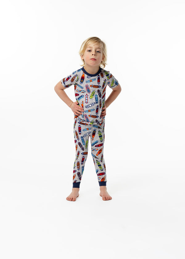 Boys Skater Super Soft Snug Fit 2-Piece Pajama Sleep Set - Sleep On It Kids