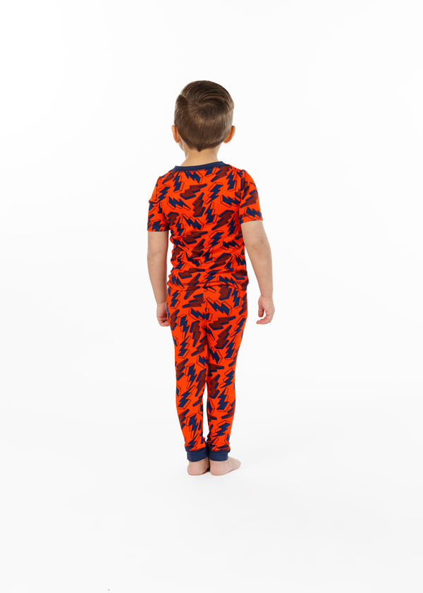 Boys Lightning Bolt Super Soft Snug Fit 2-Piece Pajama Sleep Set - Sleep On It Kids