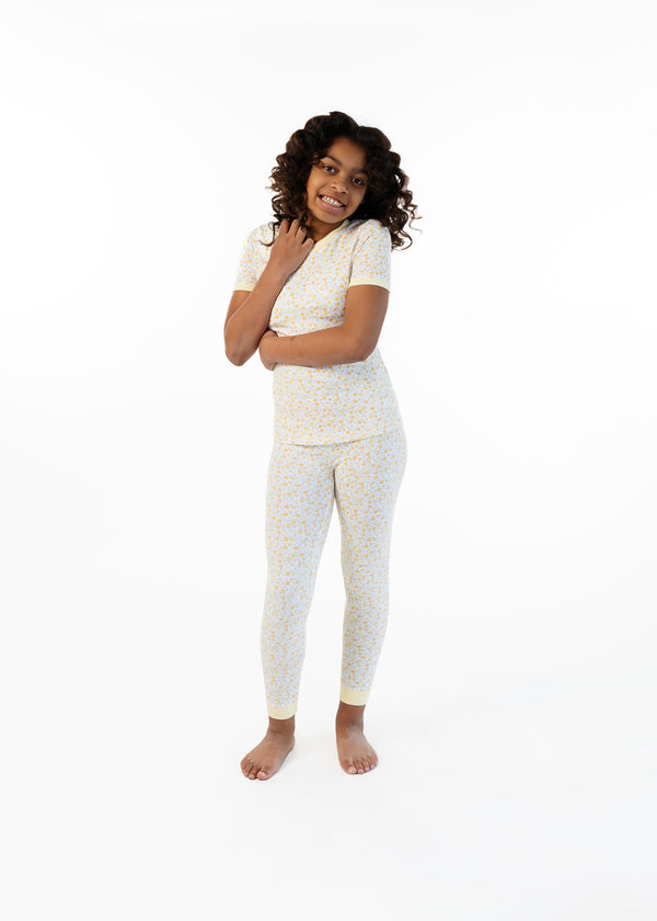Girls Buttercup Blossom Snug Fit 2-Piece Pajama Sleep Set - Sleep On It Kids