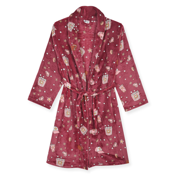 Sleep On It Girls Fleece Robe With Slippers - Pink Movienight - Sleep On It Kids